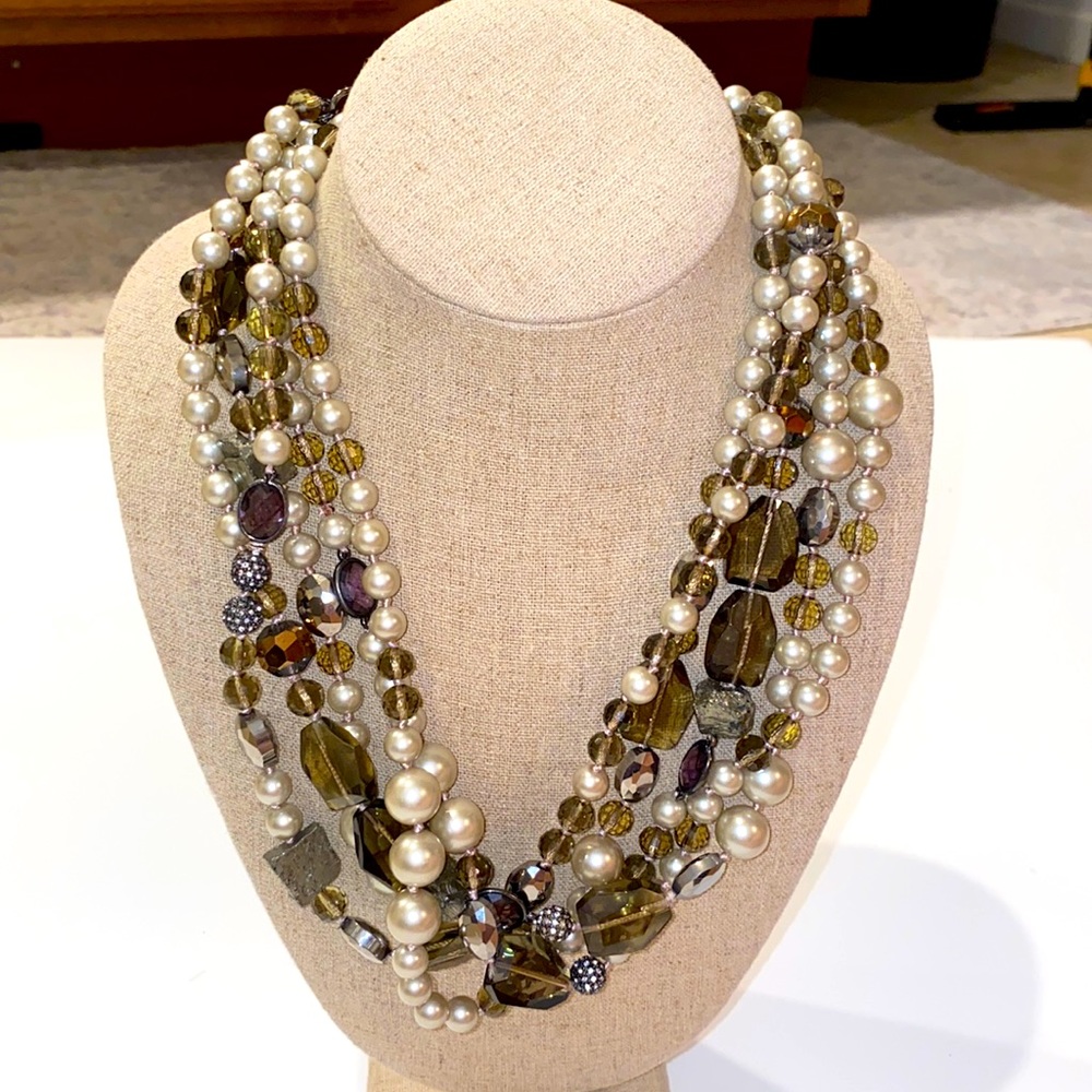 Stella & Dot Beaded Astor multi-strand necklace.